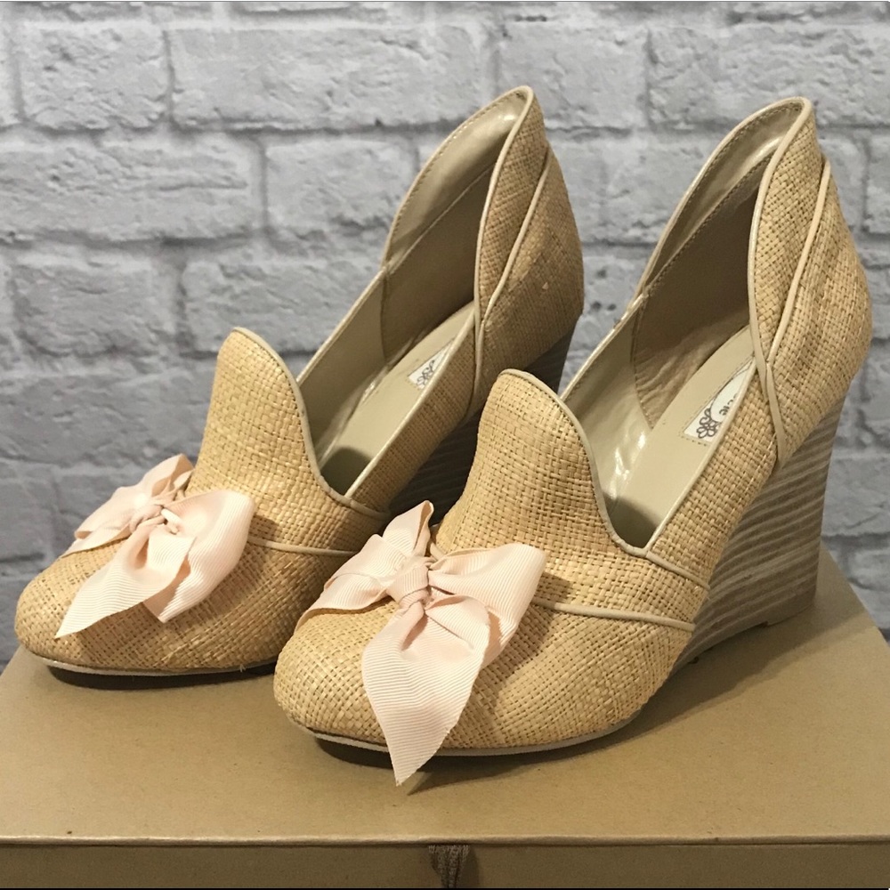 NIB Joyfolie Halle Raffia Wedge